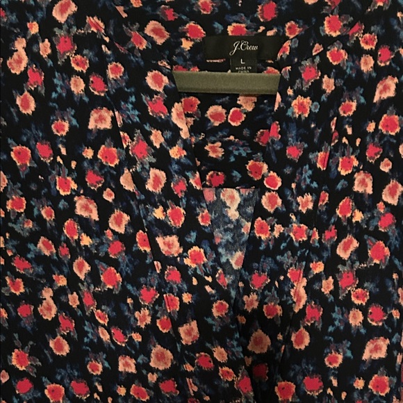 J. Crew V Neck Pink Floral Blouse - Picture 6 of 10